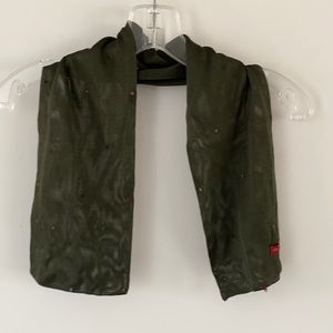 MIA ZIA olive silk scarf made in Italy